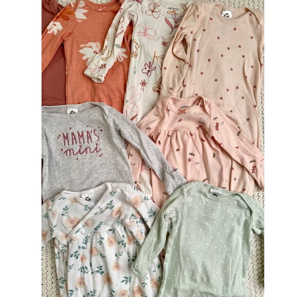 (8) Newborn & 0-3 Months Baby Girl Soft Sleep Gowns Bundle - Picture 5 of 6